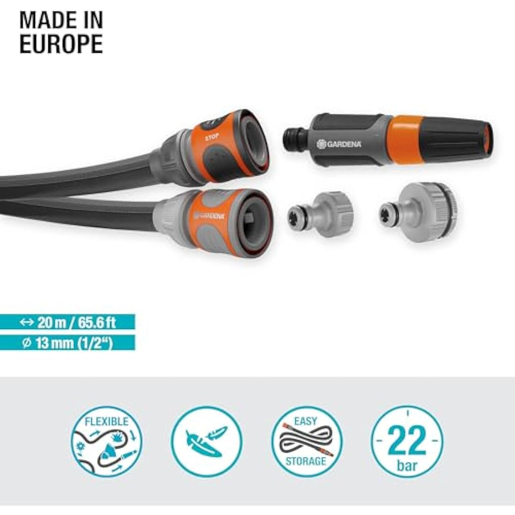 Gardena Liano Life Textile Garden Hose | 20m Flexible Kink-Free 1/2"