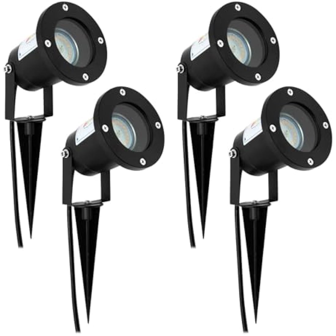 Wondlumi 4-Pack GU10 Garden Spike Lights | IP65 Waterproof Outdoor Spotlights