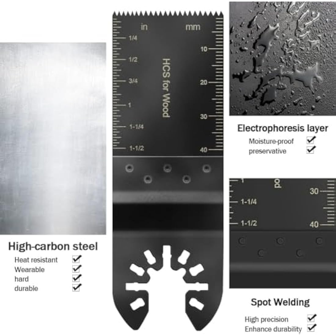 Jolof Store 100Pcs Universal Oscillating Multi Tool Saw Blades for Wood