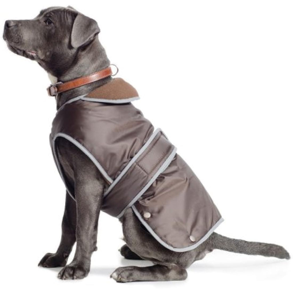 Ancol Stormguard Dog Coat – Waterproof Fleece Lined – Chocolate, Medium