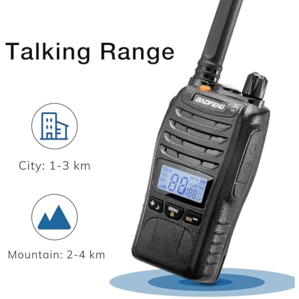 Baofeng BF-88ST Pro PMR446 Walkie Talkie – Rechargeable 2-Way Radios, 4 Pack
