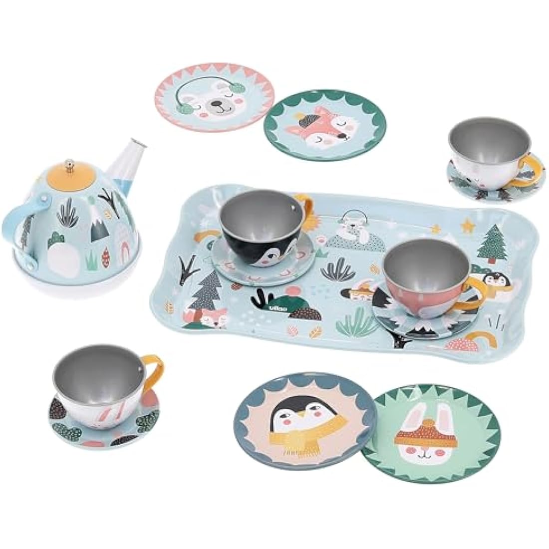 Vilac Musical Metal Tin Tea Set | Michelle Carlslund Iceland Theme