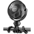 Gaiatop Mini Portable Stroller Fan | Rechargeable Flexible Tripod - Black