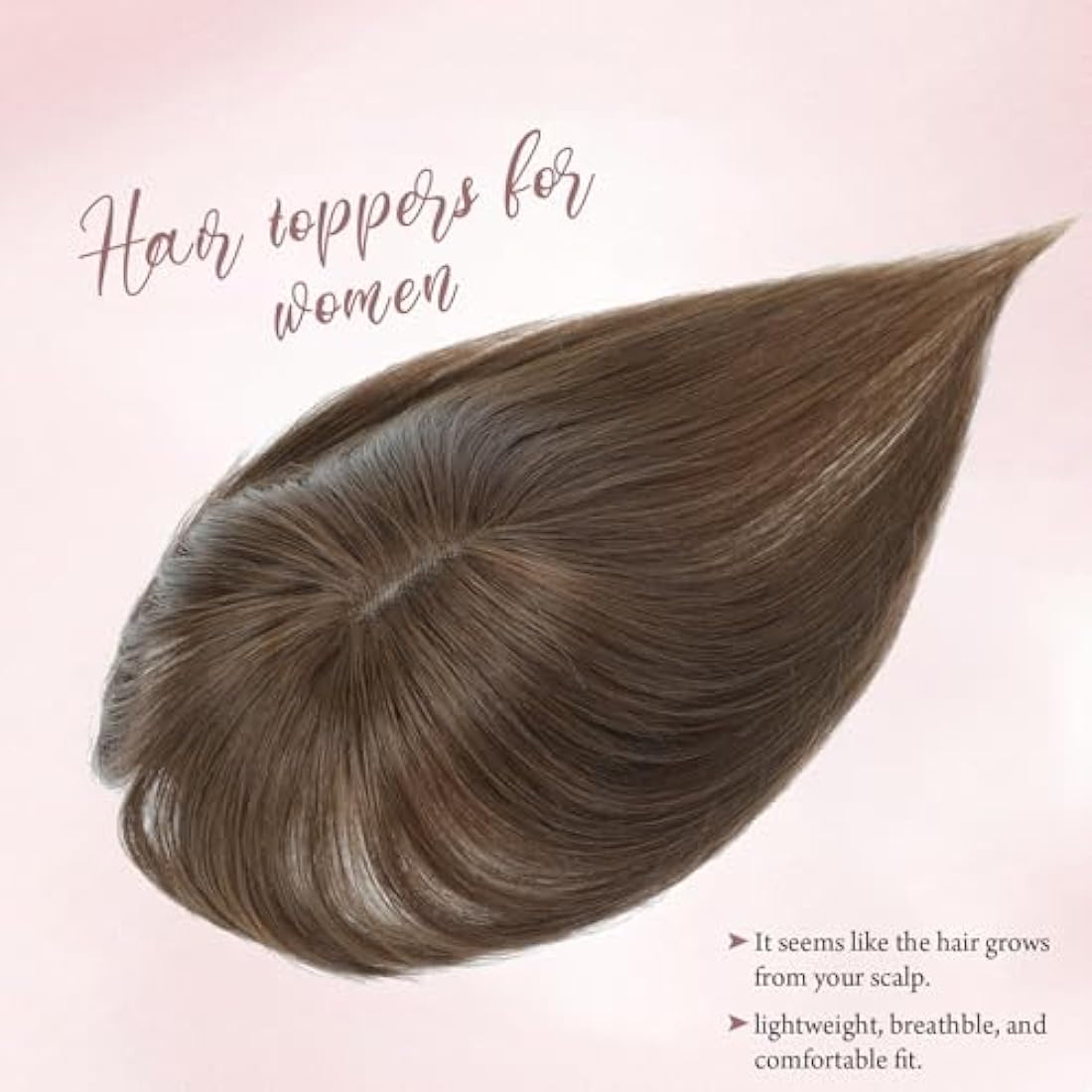 Human Hair Topper with Fringe – 10 Inch Swiss Base Hairpiece