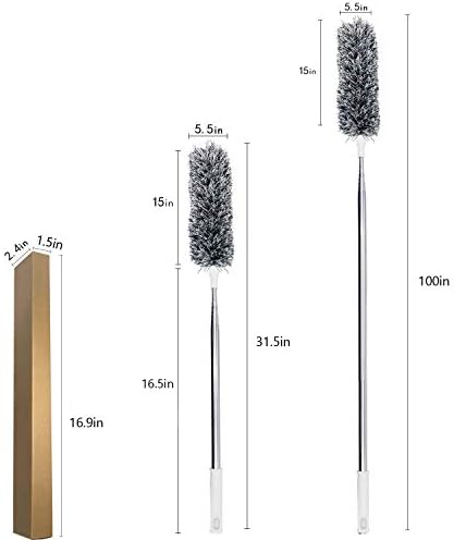 Lomida Microfiber Duster with 100-inch Extendable Pole and Bendable Head