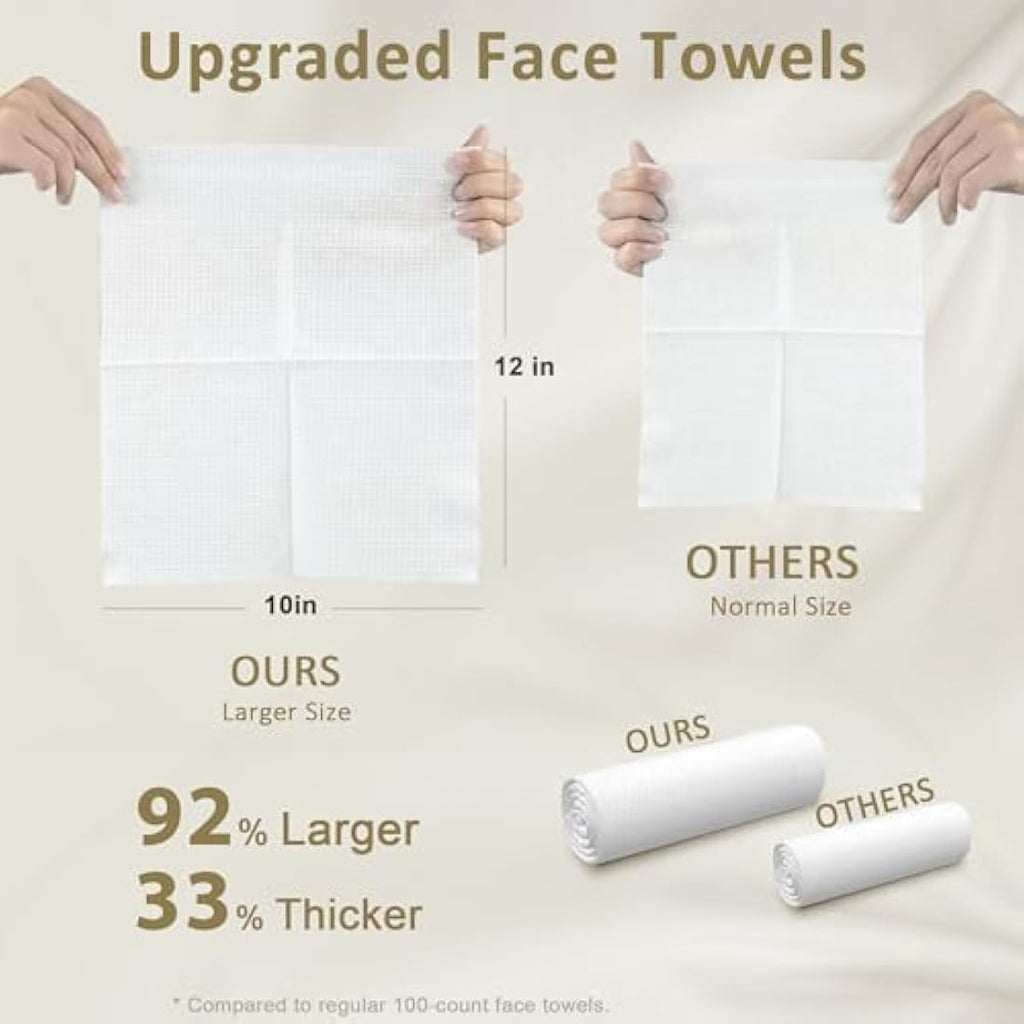 Ourmed Life Disposable Face Towels | Biodegradable XL Dry Wipes | 150 Count
