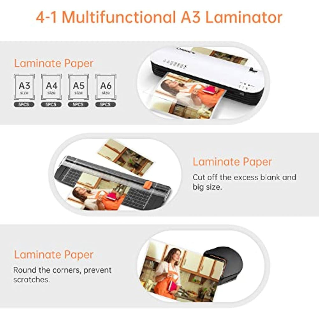 Ofeace A3 Laminator Machine – 5-in-1 Thermal & Cold Kit with Paper Cutter