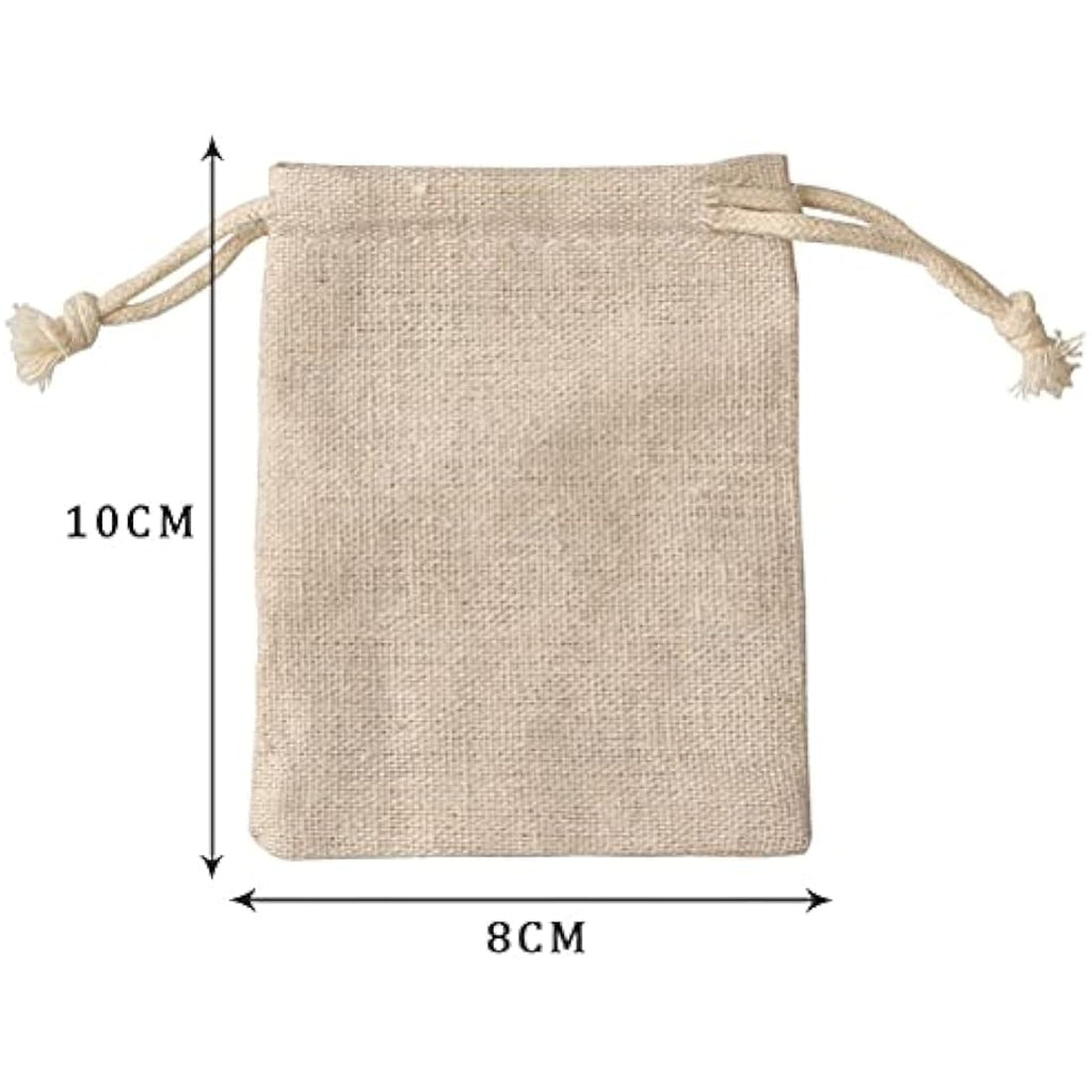 nuoshen 30 Pcs Burlap Drawstring Bags | 8x10cm Hessian Gift Pouches