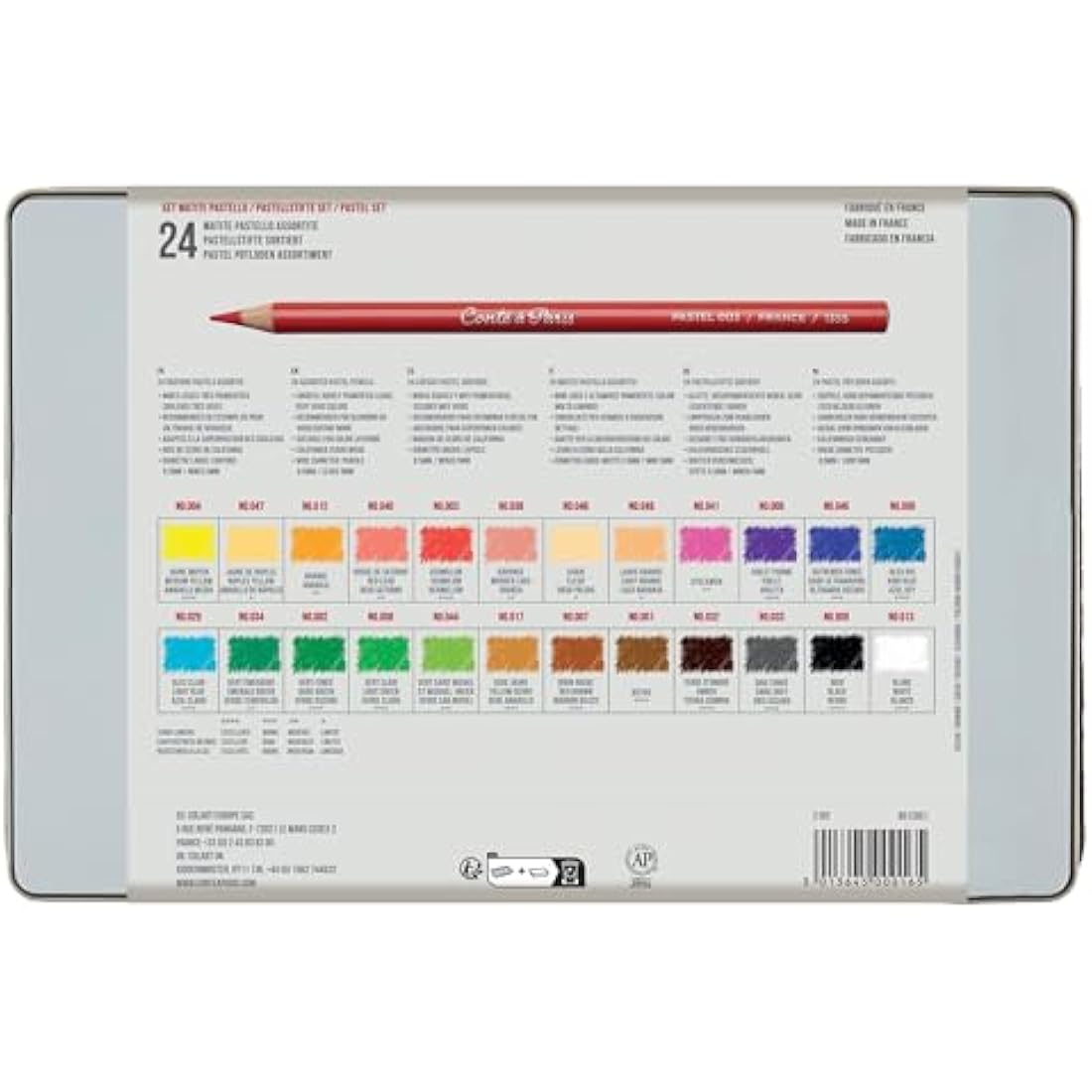 Conte a Paris Pastel Pencil Set – 24 Assorted Professional Drawing Pencils