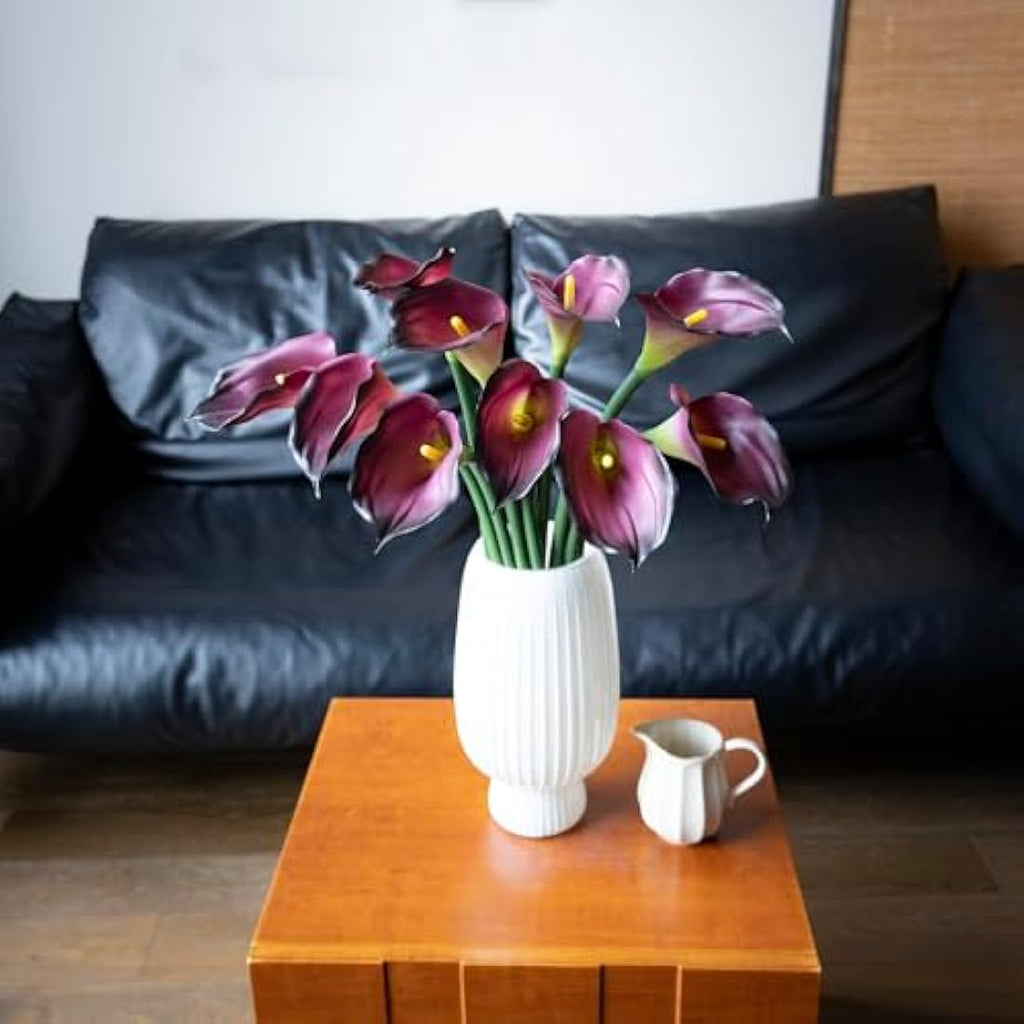 Jolof Store Real Touch Calla Lily Artificial Flowers - 5 Pcs Purple