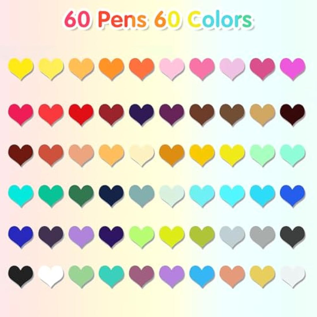 Sanyetral 60 Colors Dual-Tip Acrylic Paint Pens for Rock and Canvas Painting