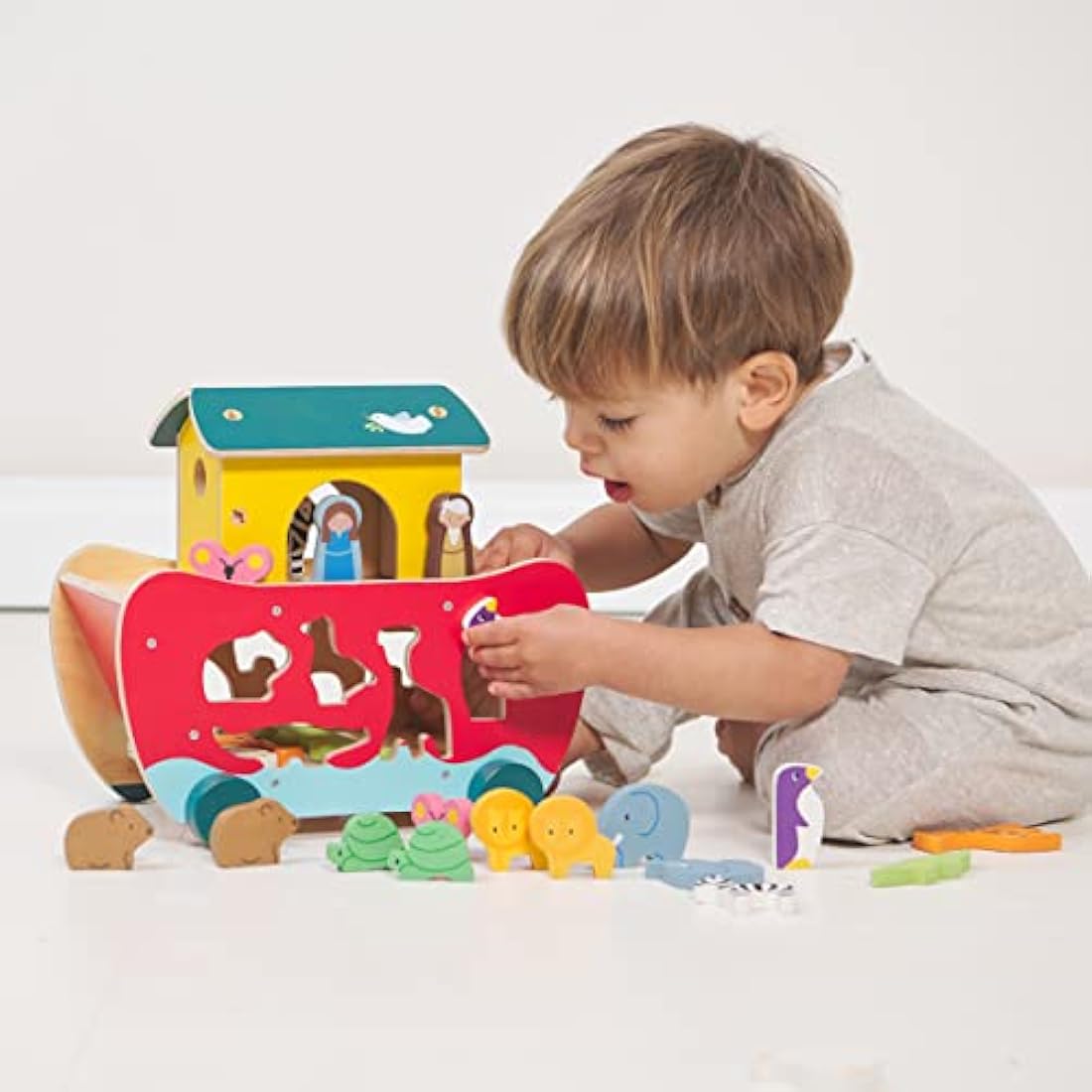 Tender Leaf Toys Wooden Noah's Ark Shape Sorter - Educational Toy