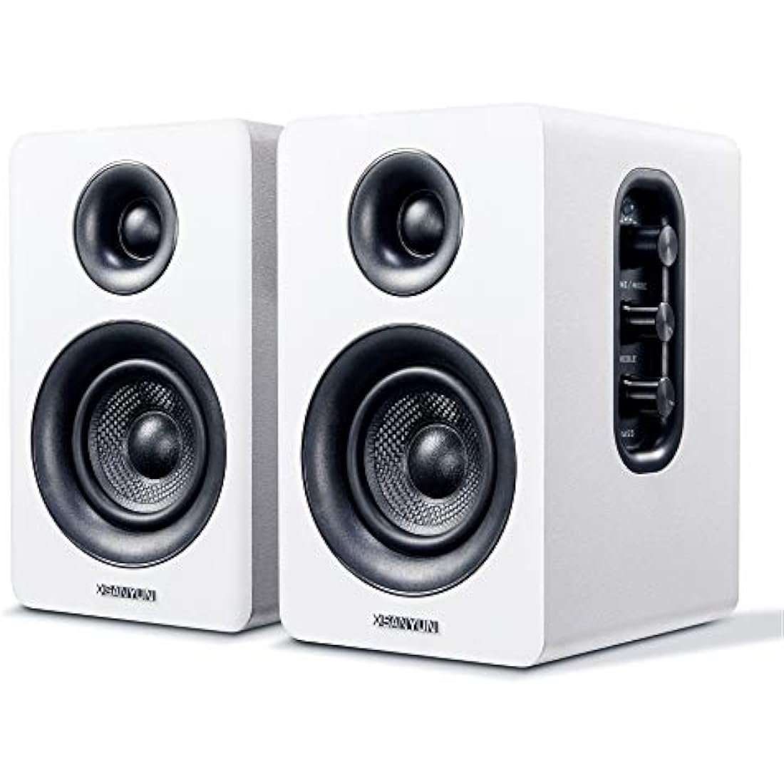 Sanyun SW208 60W Bluetooth 5.0 Bookshelf Speakers - Carbon Fiber White