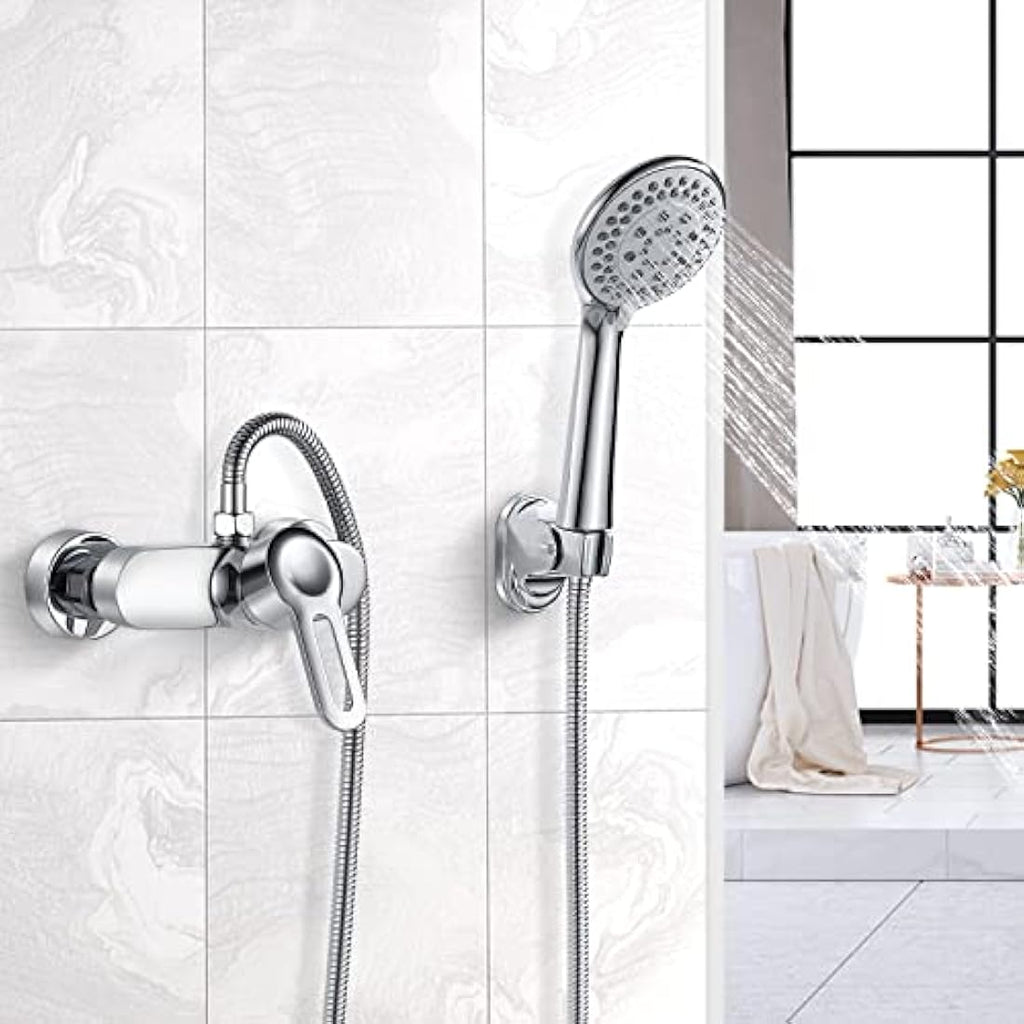 Chrome Shower Mixer Tap | Wall Mounted Brass Valve