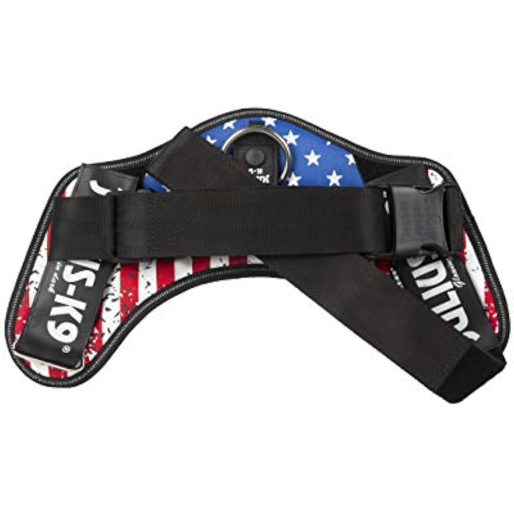 Jolof Store IDC Powerharness – Durable Reflective Dog Harness, USA Flag