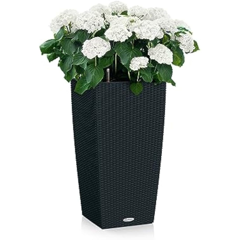 Lechuza Cubico Cottage 40 Self-Watering Planter - Graphite Black