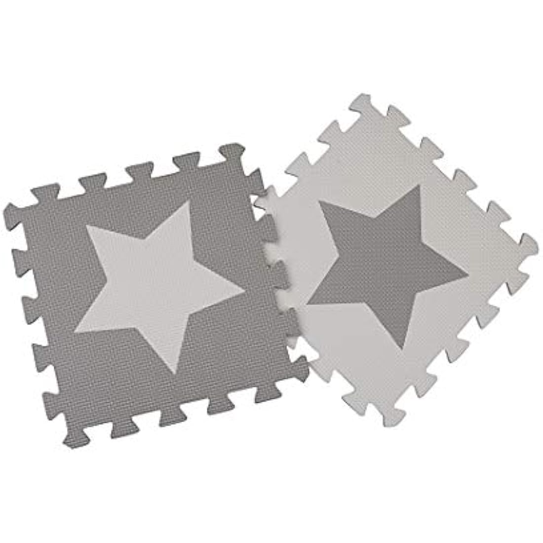 Grey Interlocking Foam Baby Play Mat – 9 Star Pattern Tiles