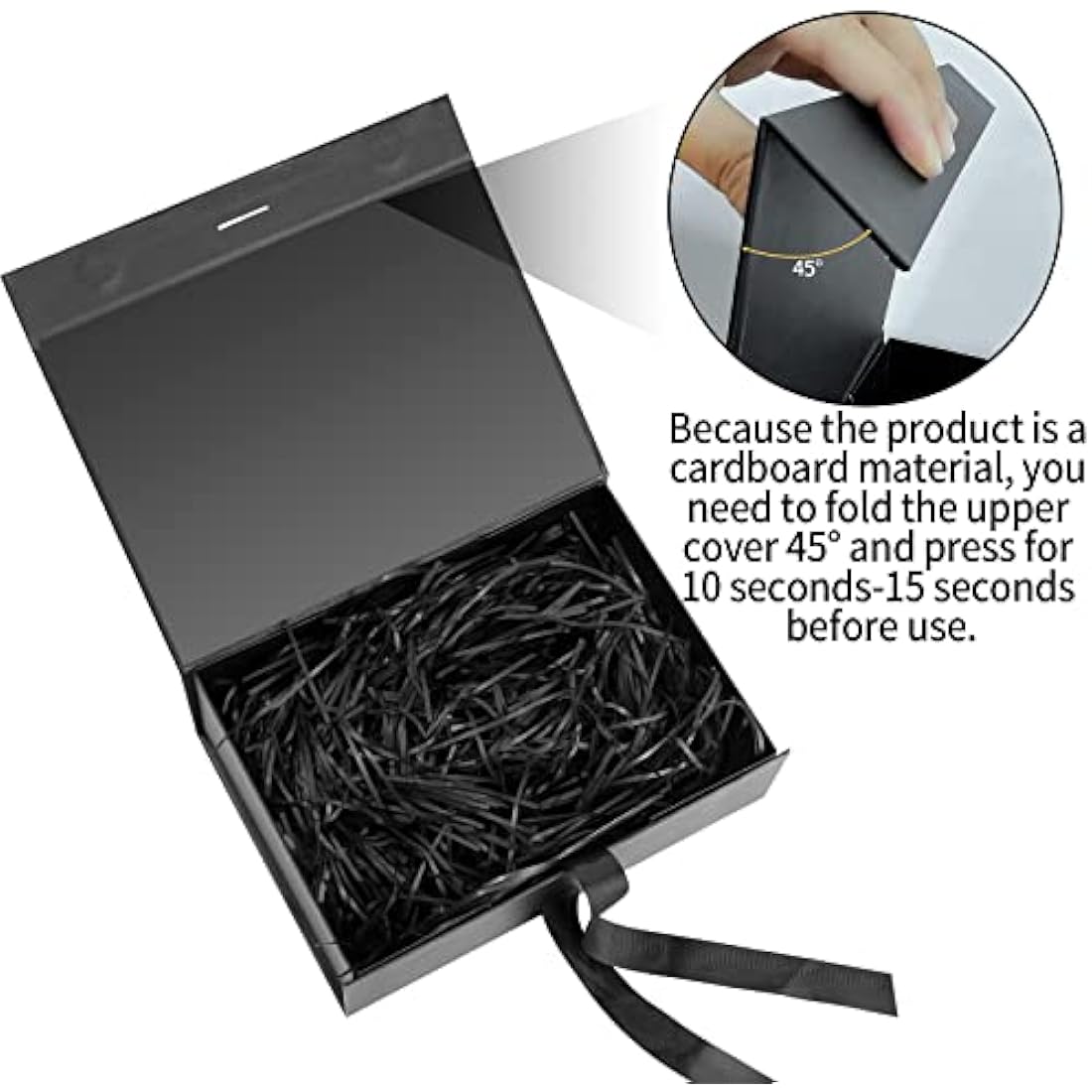 Jolof Store Black Magnetic Gift Box with Ribbon – Luxury Packaging 26cm