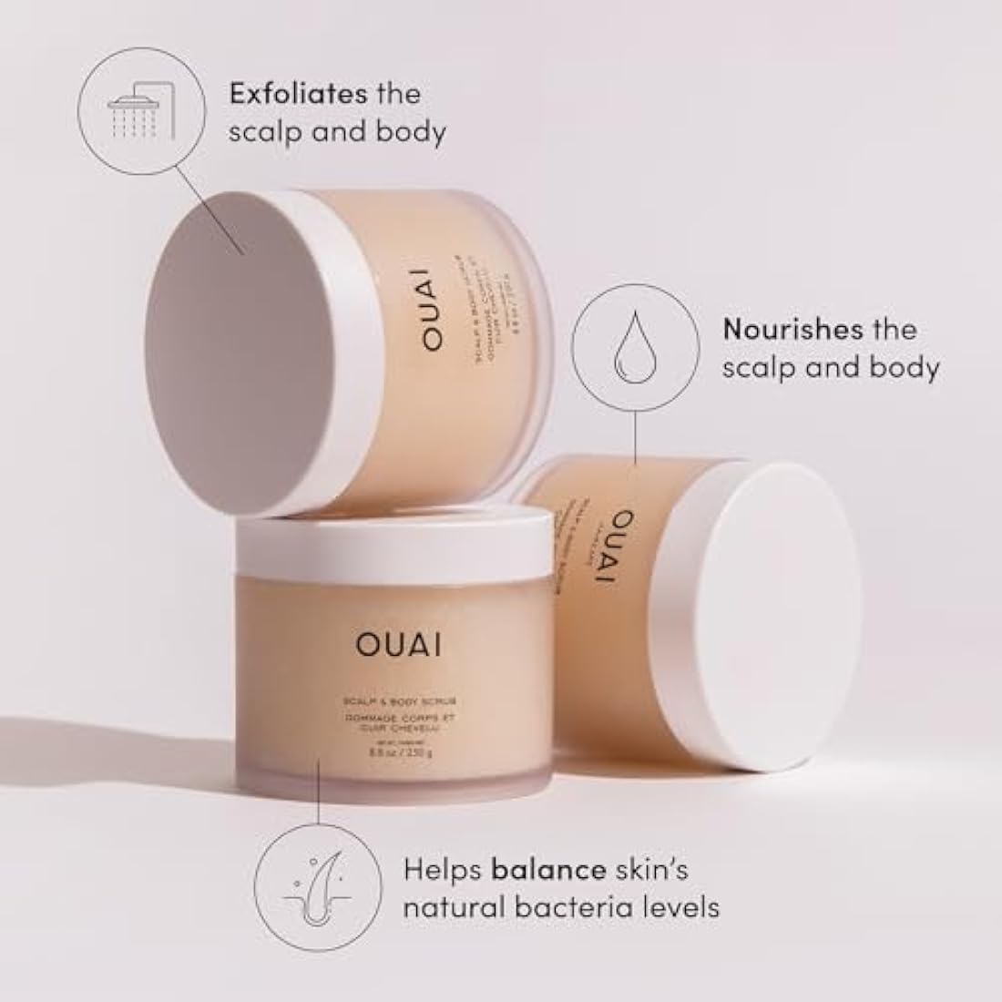 OUAI Scalp & Body Sugar Scrub – Melrose Place Exfoliating Polish (250g)