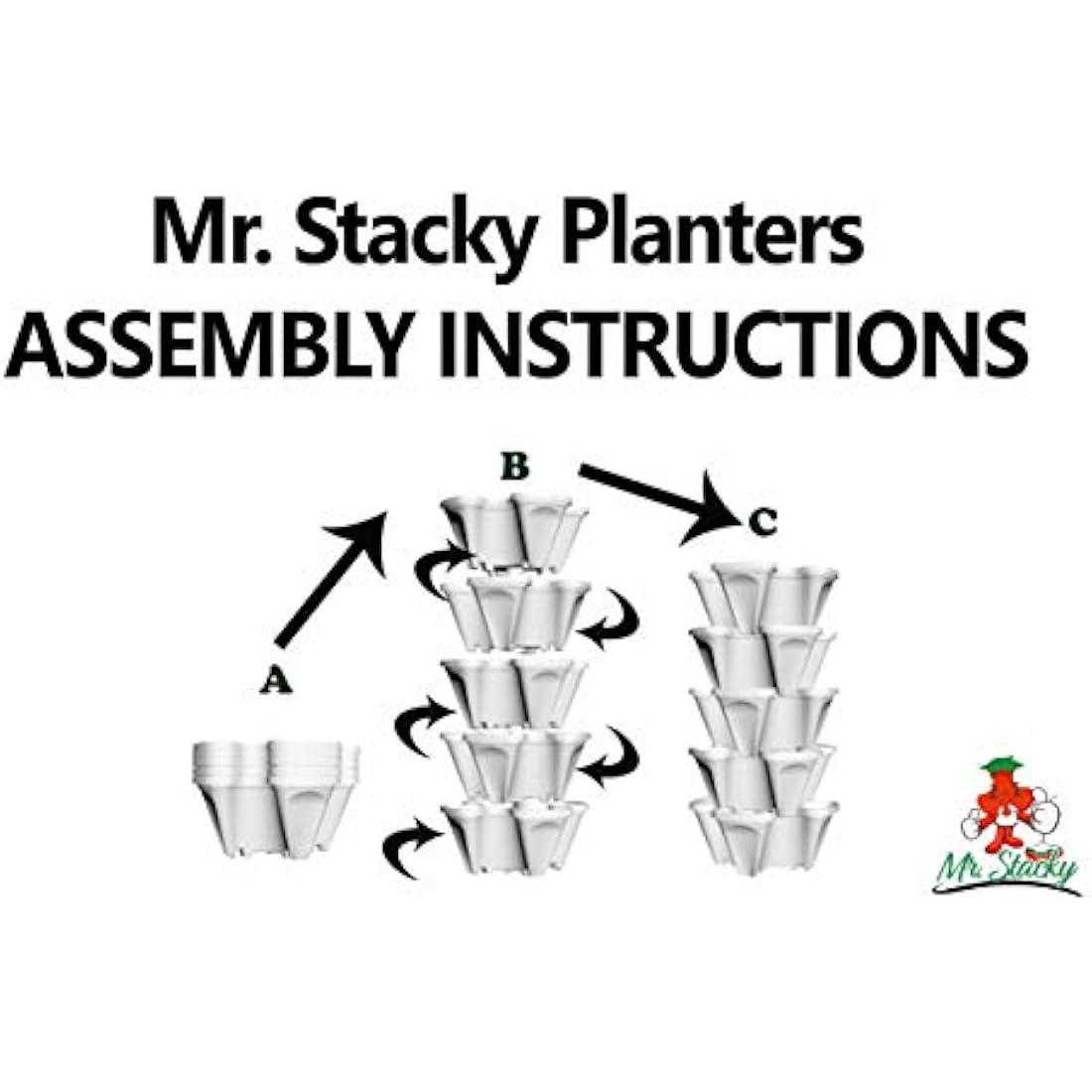 Mr. Stacky 5-Tier Vertical Garden Planter – Stackable Herb & Strawberry Tower
