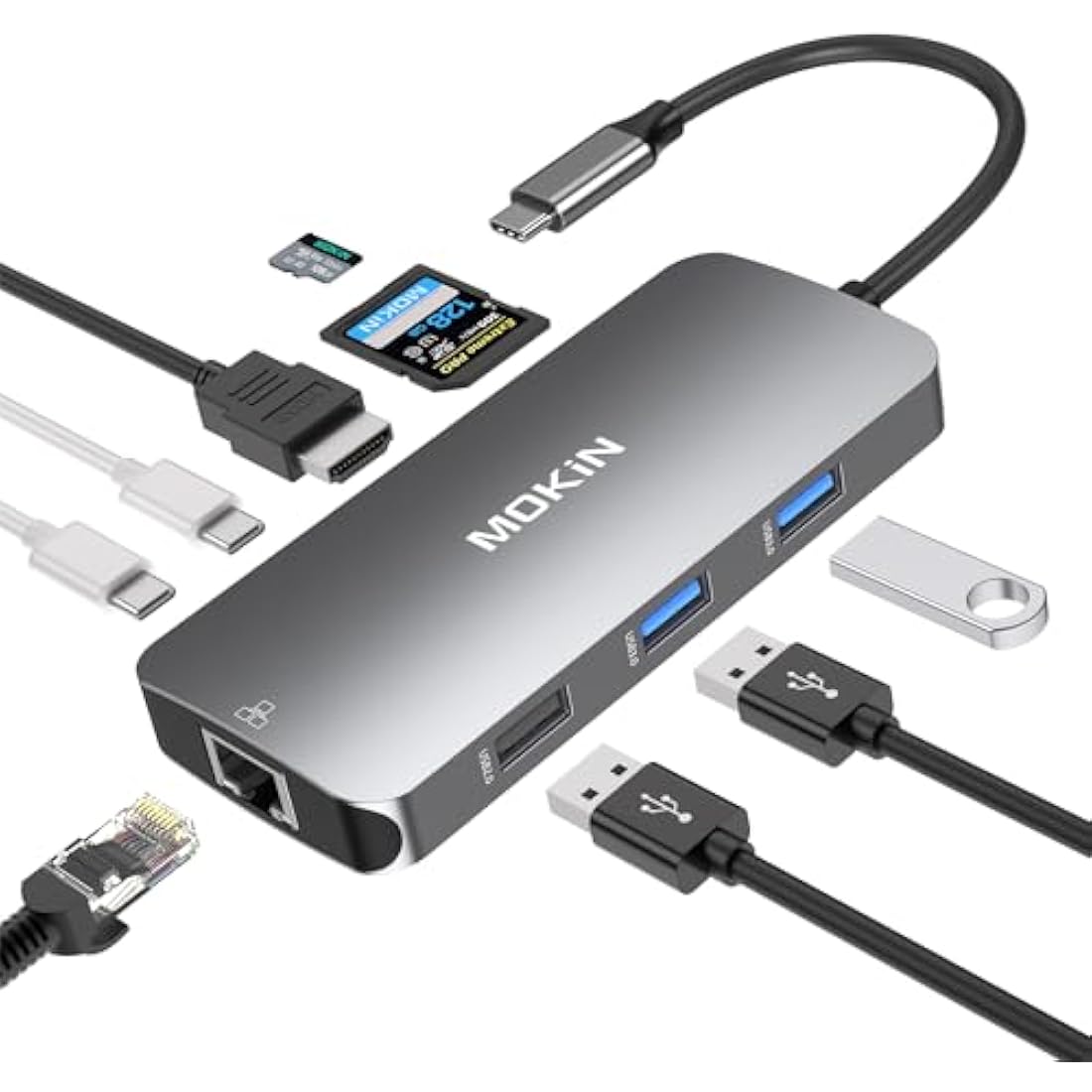 MOKiN 9-in-1 USB C Hub – 4K HDMI, Gigabit Ethernet & 100W PD Docking Station