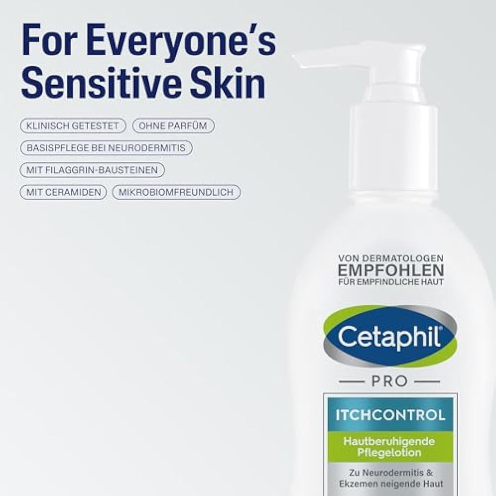 Cetaphil Pro Itch Control Pflegelotion – Beruhigende Body Lotion, 295 ml