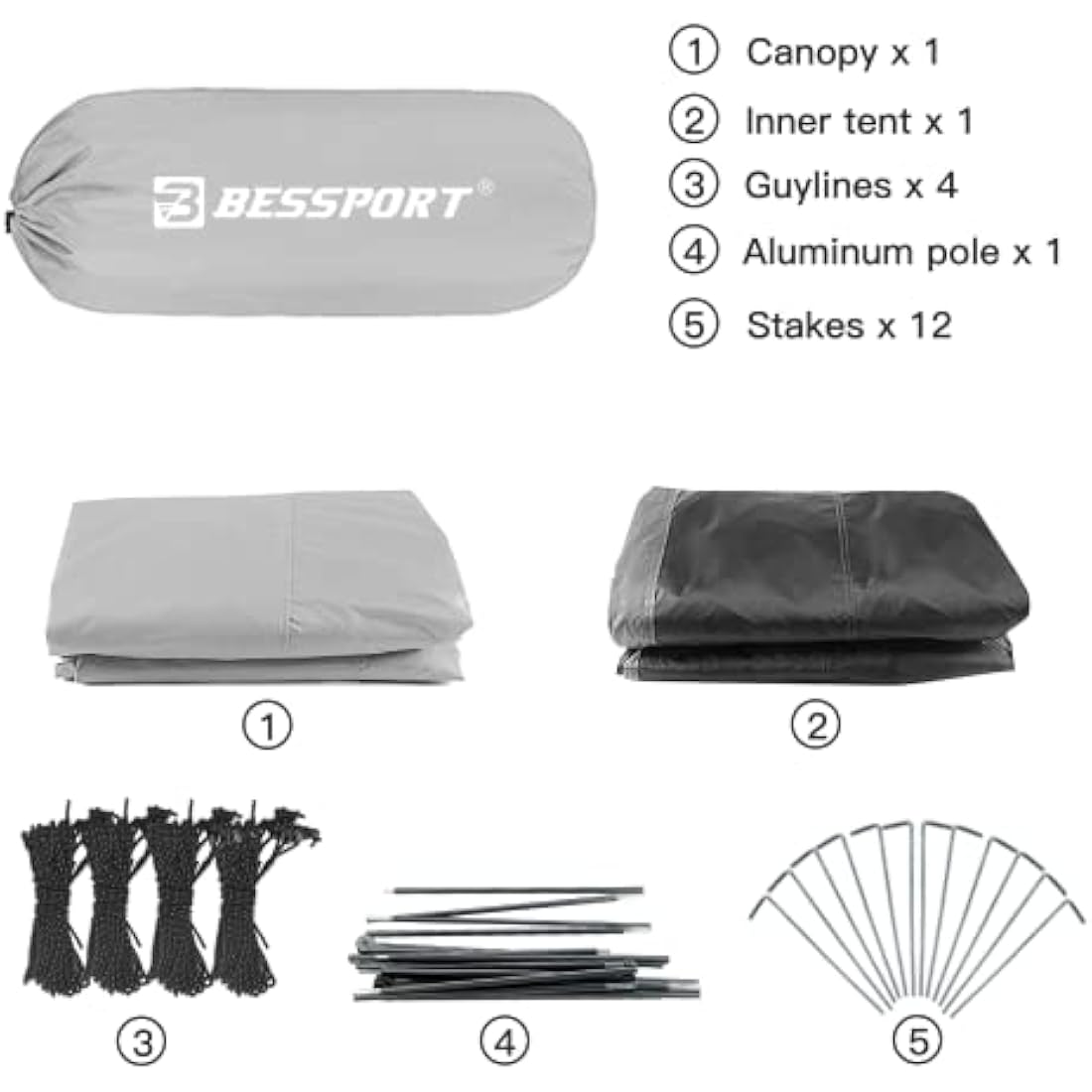Bessport 2-Person Waterproof Dome Tent – 4-Season Ultralight Camping Tent