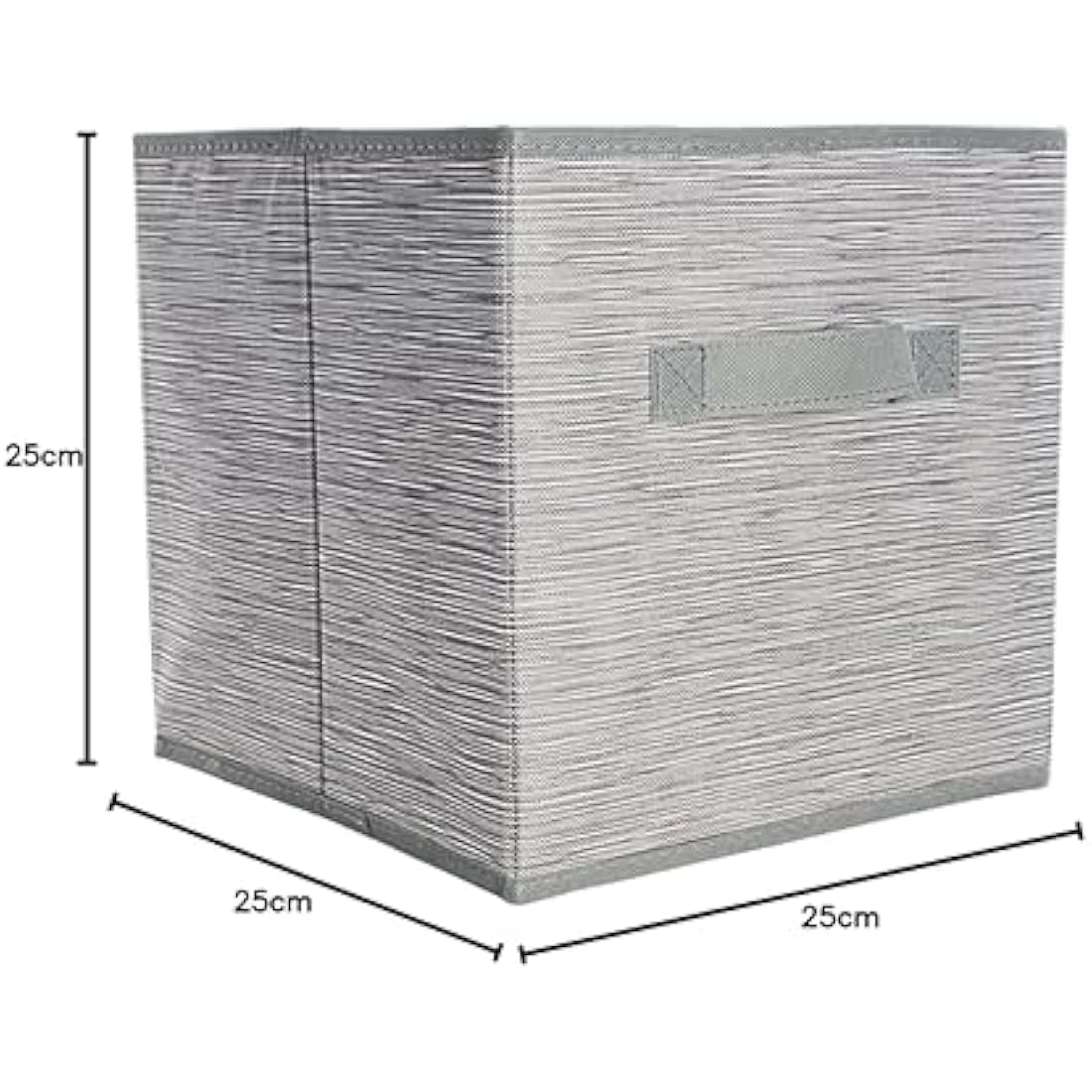 Jolof Store Grey Fabric Storage Cubes – 25cm Foldable Baskets, 4 Pack