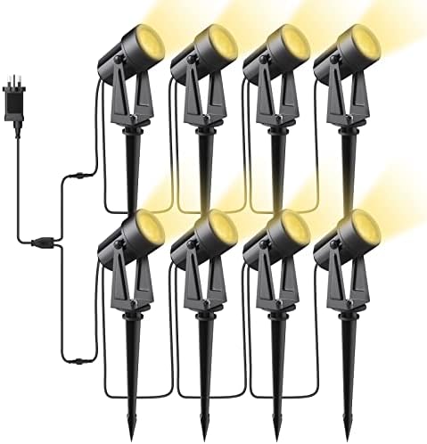 Bomcosy 92FT Mains Powered Garden Spotlights | IP65 Waterproof LED Lights