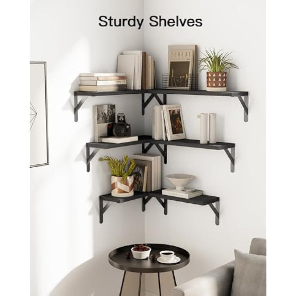 Pipishell Floating Shelves Set of 6 – Rustic Paulownia Wood Wall Shelves