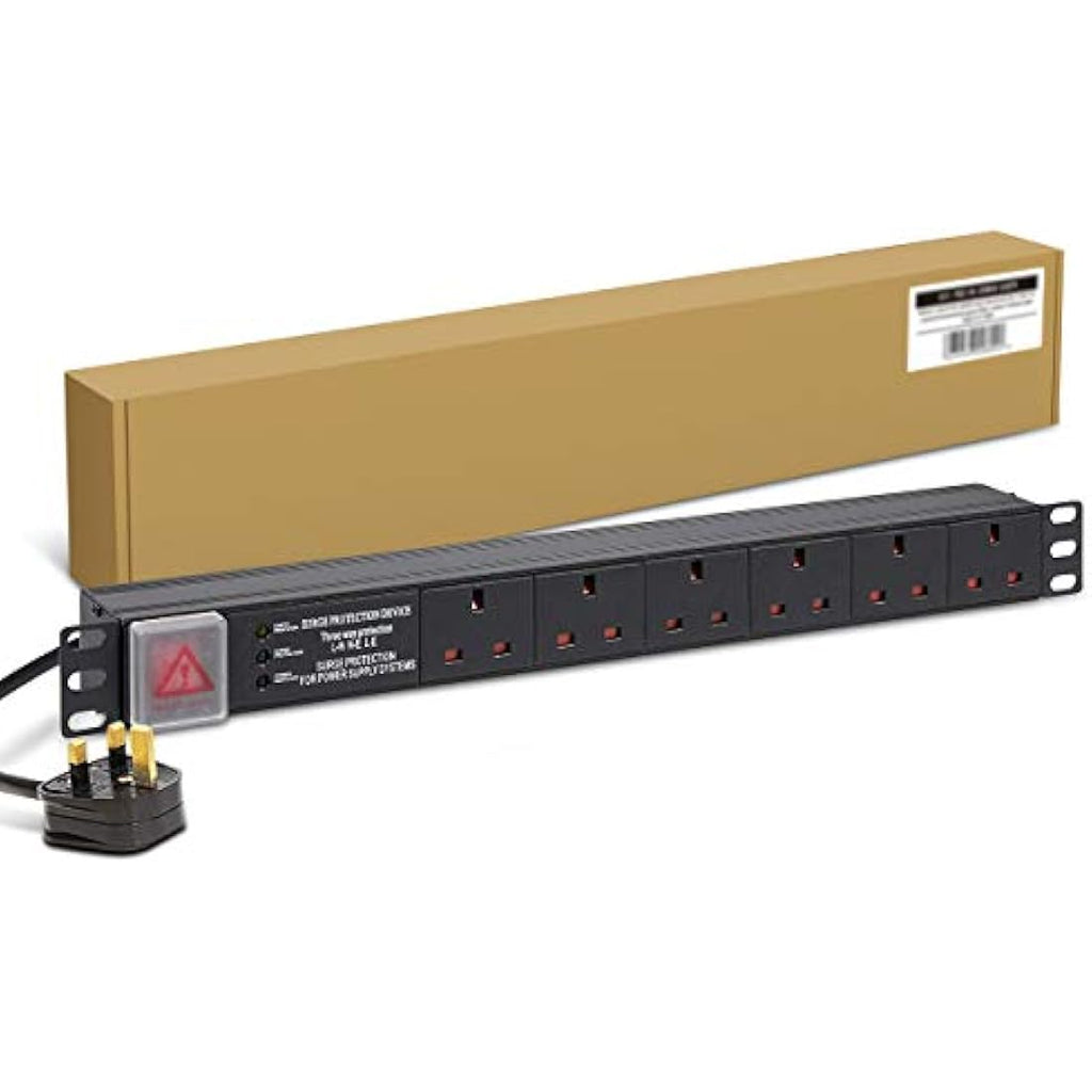 Dynamode 6-Way Rack Mount PDU – 13A Surge Protected Power Strip