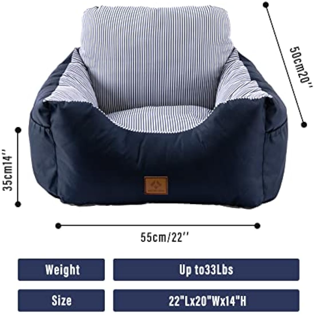 Jolof Store 2-in-1 Dog Car Seat | Washable Pet Booster Seat with Harness