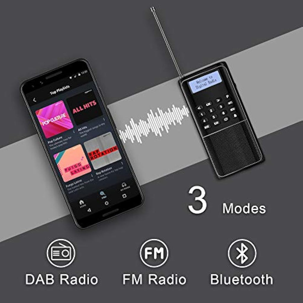 Jolof Store RD23 Portable DAB/DAB+ FM Digital Pocket Radio with Bluetooth