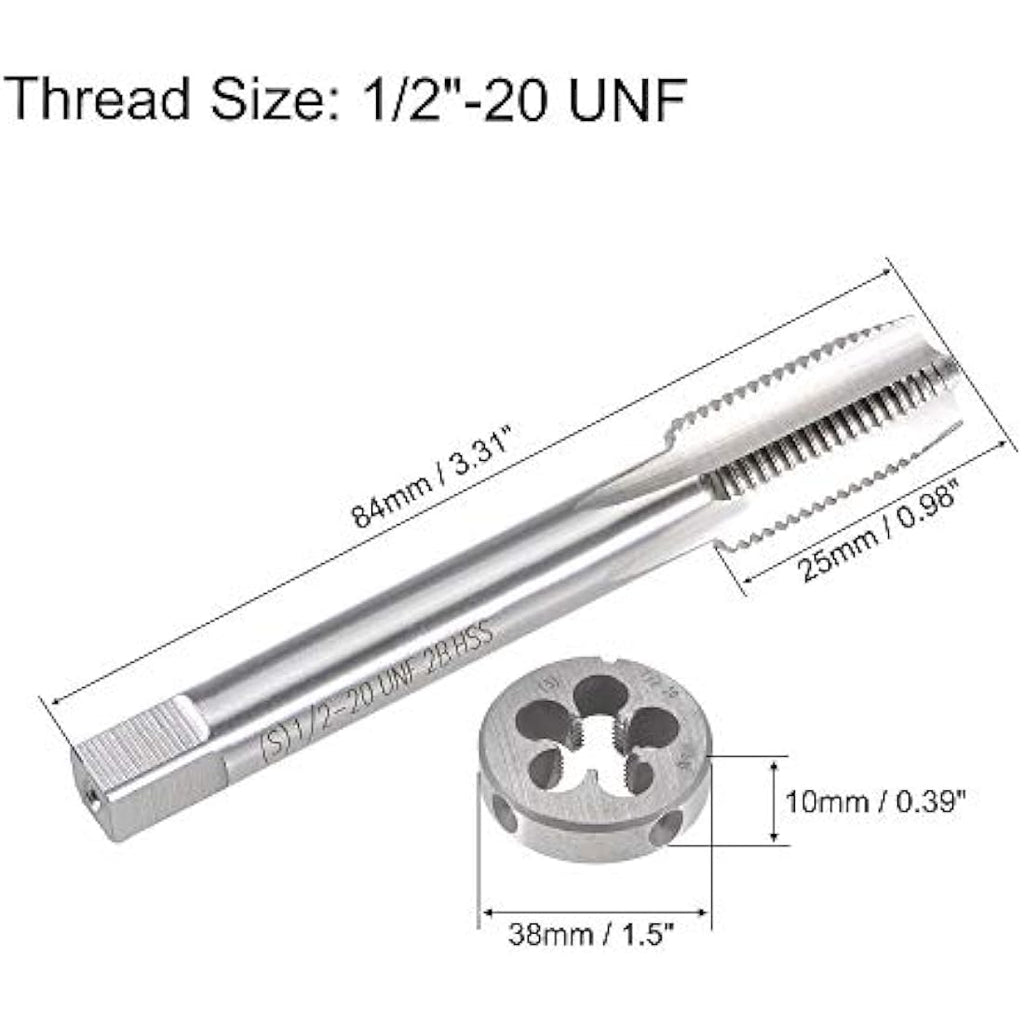1/2"-20 UNF Tap and Die Set | HSS Machine Threading Tools
