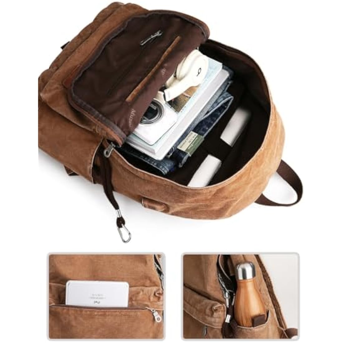 Muzee Canvas Laptop Backpack | 15.6 Inch Anti-Theft Travel Daypack