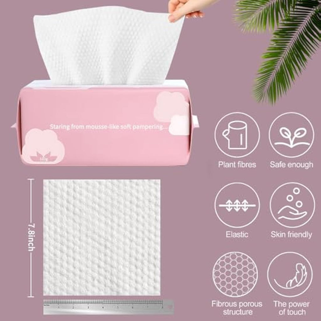 Cayxenful 100% Cotton Disposable Face Towels – 600 Count Soft Dry Wipes