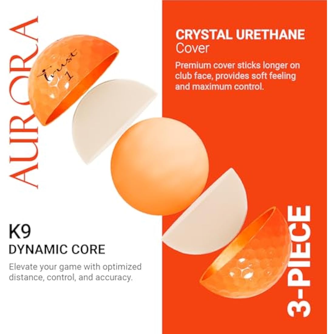 Trust Golf Aurora Pink 3-Piece Crystal Urethane Golf Balls - 12 Pack