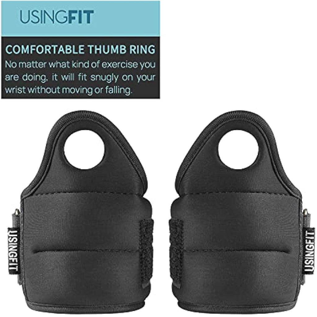 USINGFIT Wrist and Ankle Weights with Thumb Loops - 1kg to 3kg Pair