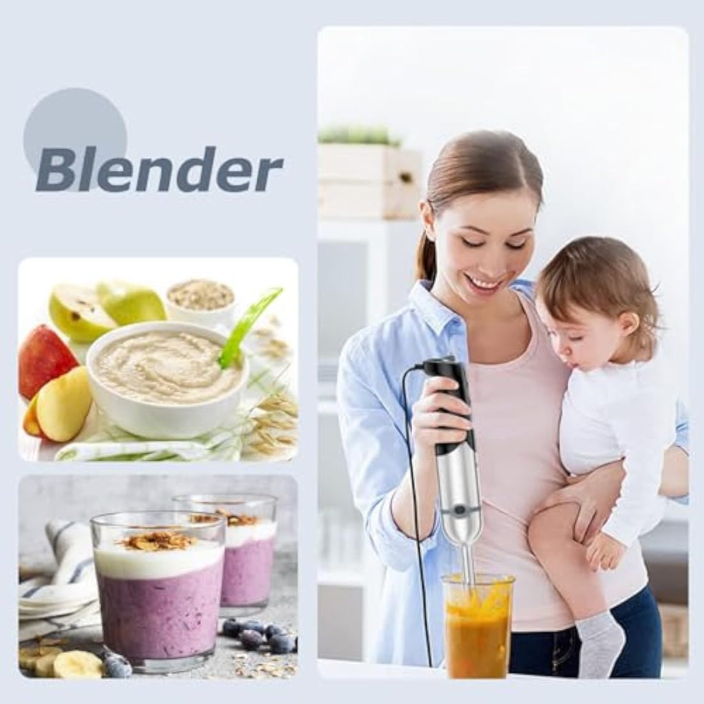FRESKO 4-in-1 Immersion Hand Blender | 1000W Stainless Steel Stick Blender