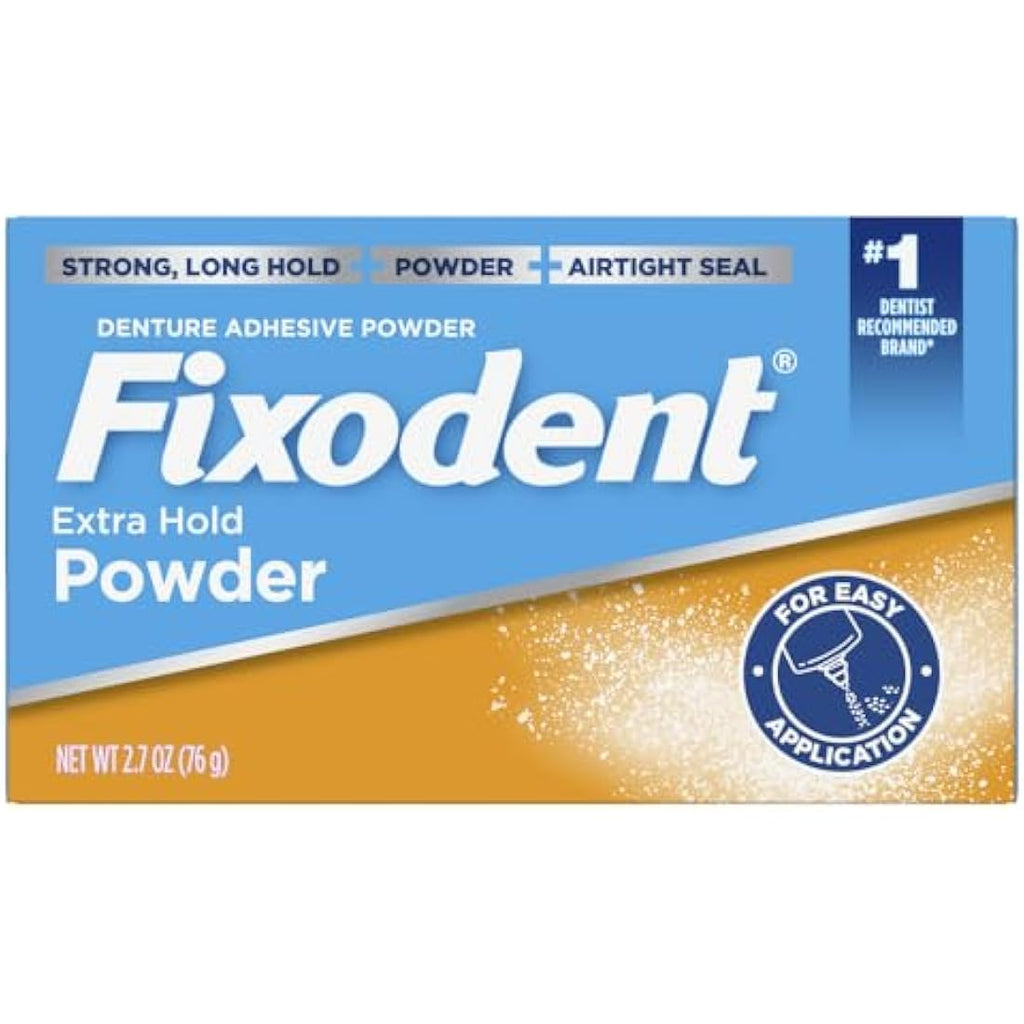 Fixodent Extra Hold Denture Adhesive Powder - 2.7 Oz (Pack of 4)