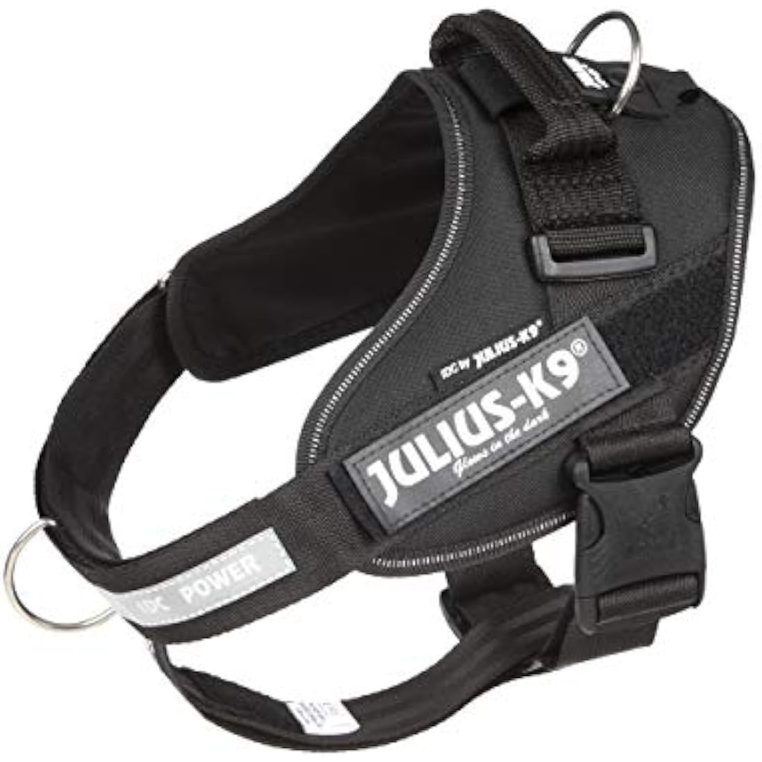 Julius-K9 IDC Powerharness | Reflective Dog Harness with Y-Belt - Black