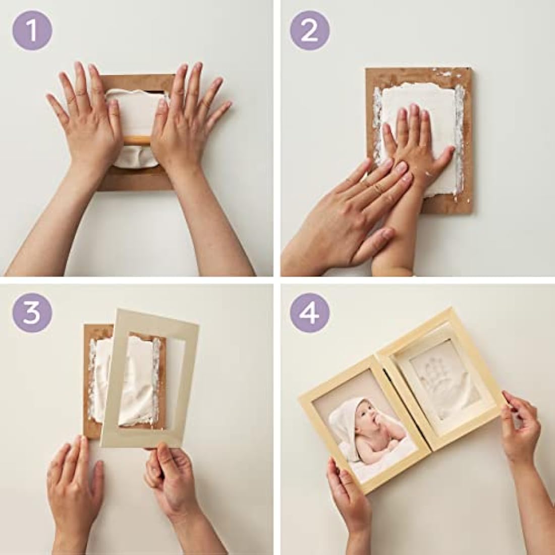 Chuckle Baby Hand and Foot Clay Print Photo Frame Keepsake Kit - White