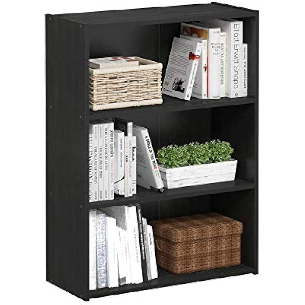 Furinno Pasir 3-Tier Open Shelf – Water Resistant Storage Rack, Americano