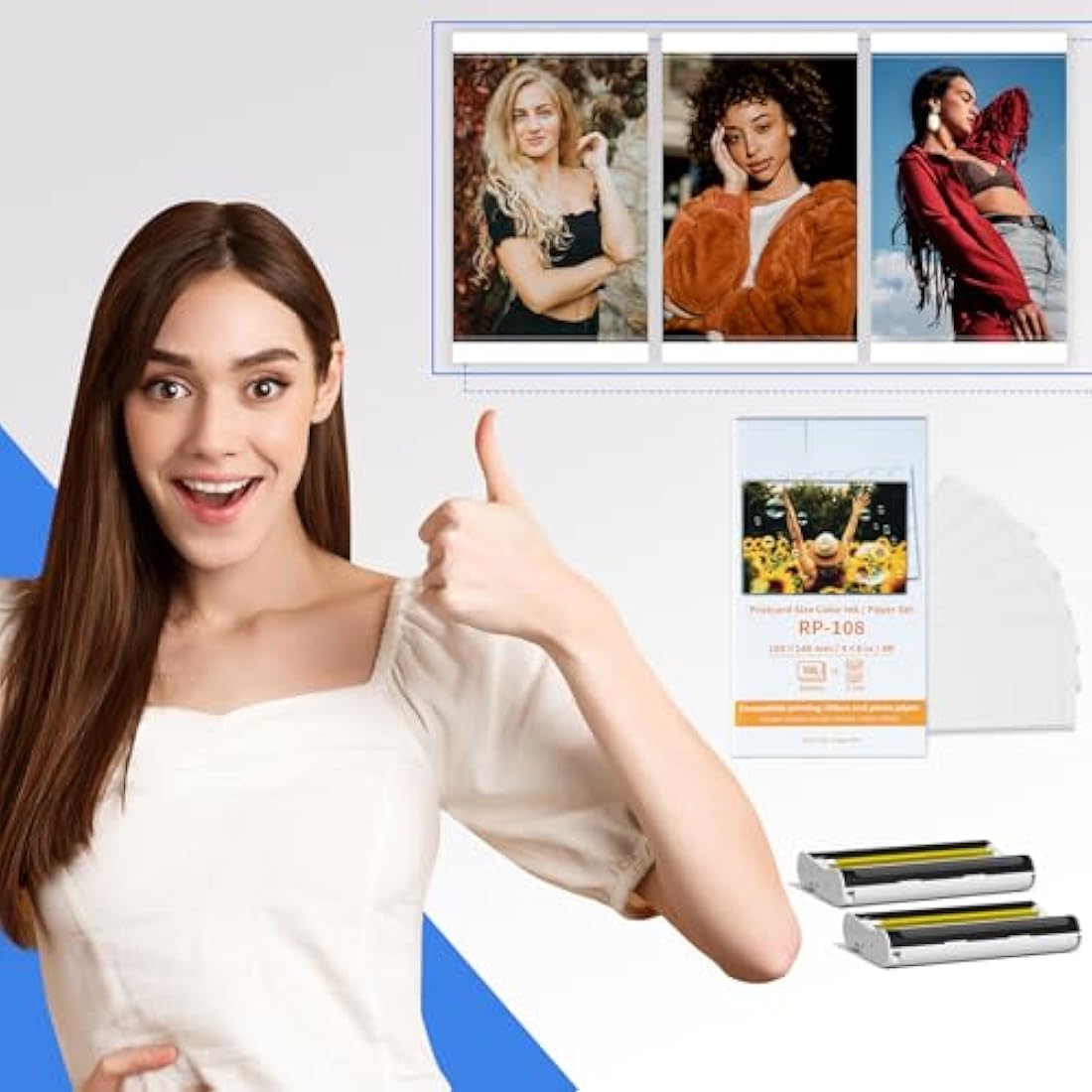 Jolof Store RP-108 Ink and Paper Set for Canon Selphy CP1500 CP1300 | 108 Sheets