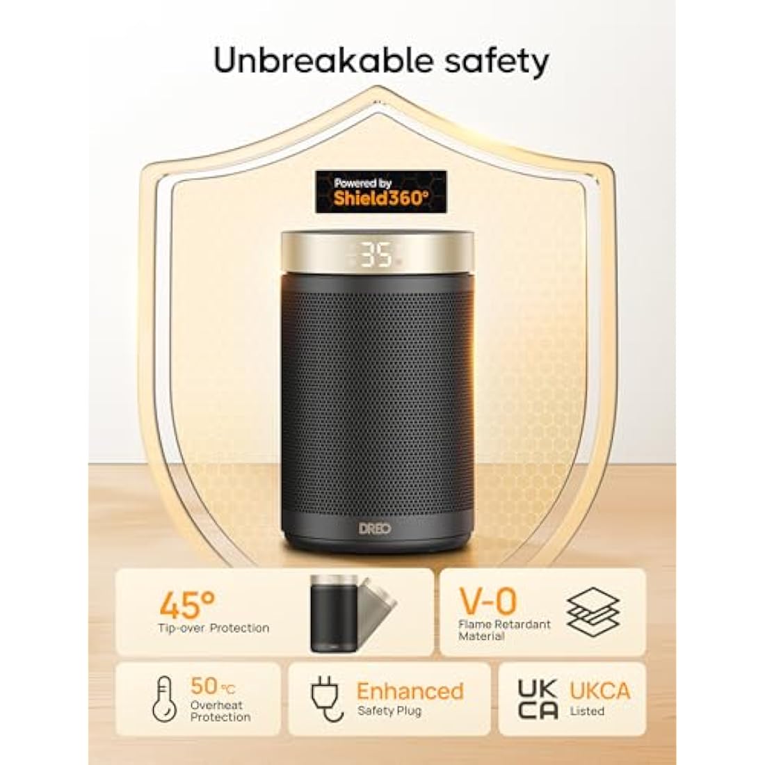 Dreo Atom 316 Portable Ceramic Space Heater – 1500W Quiet Energy Efficient