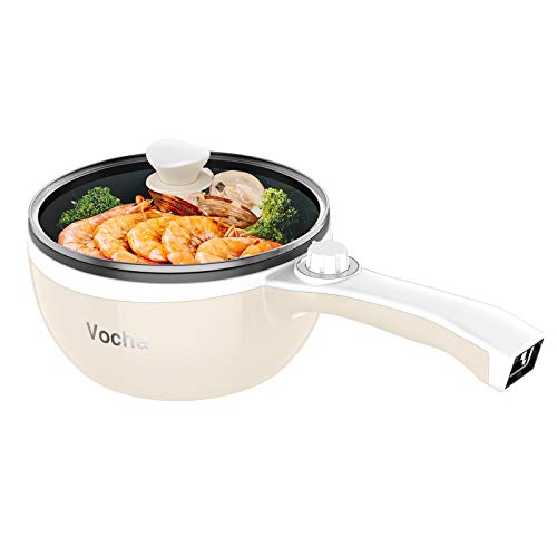 Vocha 1.5L Electric Hot Pot – Portable Non-Stick Multi-Cooker for Dorm, Beige
