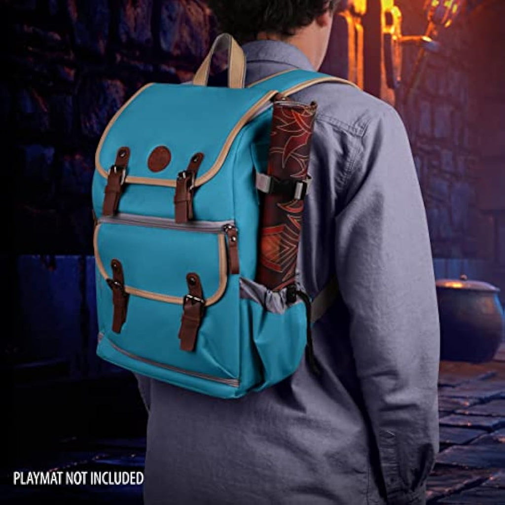 ENHANCE Trading Card Backpack - Blue Canvas TCG Bag with Playmat Holder