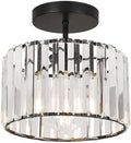 ZYDTRIP Crystal Ceiling Light – Modern Rose Gold Semi Flush Mount Lamp