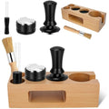Jolof Store 5-Piece Espresso Tamper Set with 51mm Beechwood Station