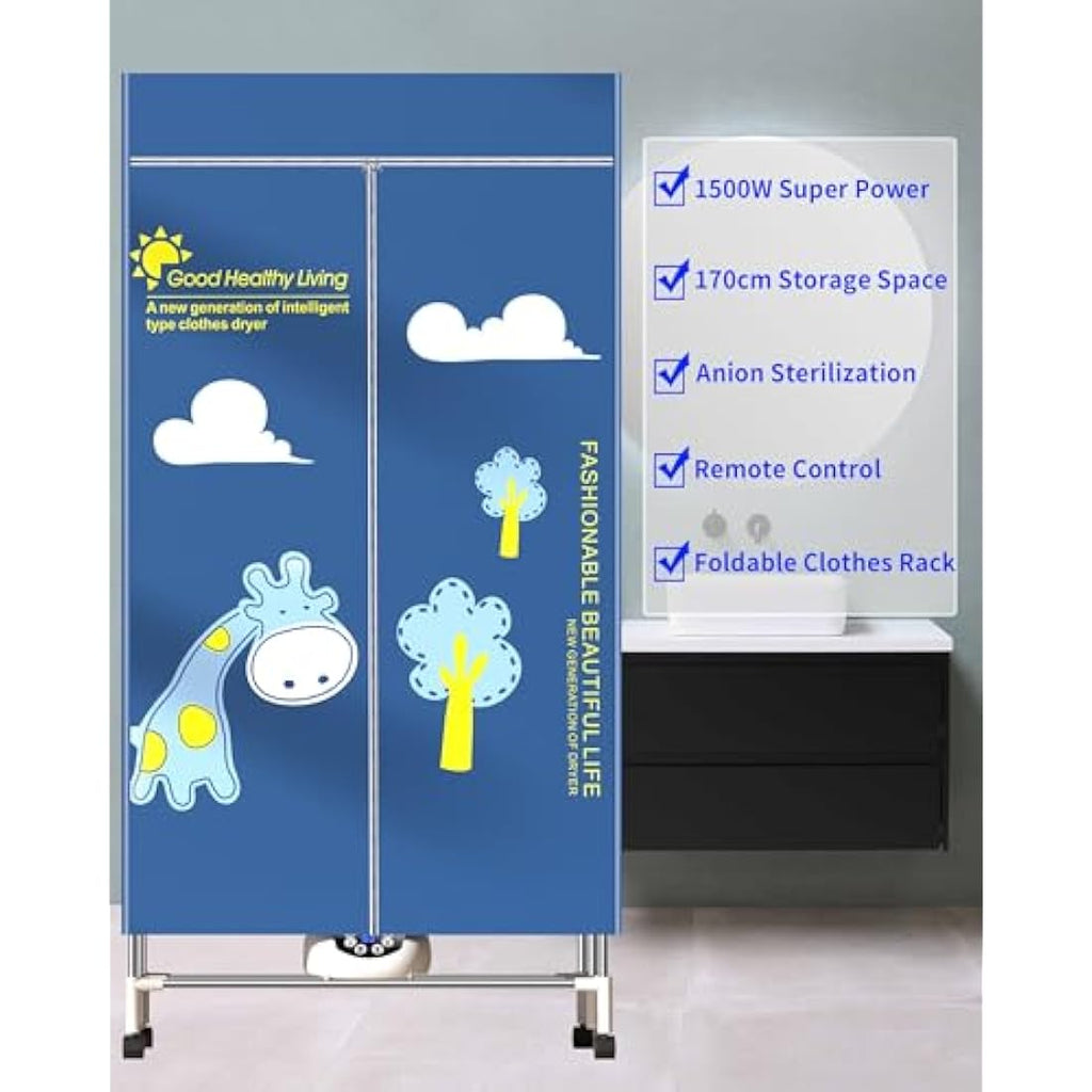 1500W Heated Clothes Airer – 2-Tier Foldable Anion Dryer